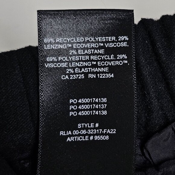 The Group Babaton Drawstring Elastic Waist Flannel Pants Straight Leg Black XXS - Picture 7 of 12